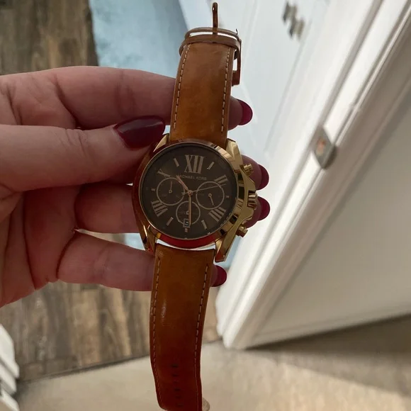 chocolate brown michael kors watch